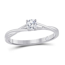  14k White Gold Round Diamond Solitaire Bridal Wedding Engagement Ring 1/4 Cttw