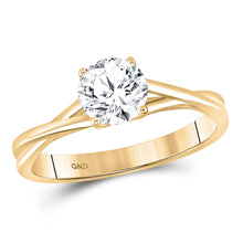  14k Yellow Gold Round Diamond Solitaire Bridal Wedding Engagement Ring 3/4 Cttw