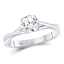 14k White Gold Round Diamond Solitaire Bridal Wedding Engagement Ring 3/4 Cttw