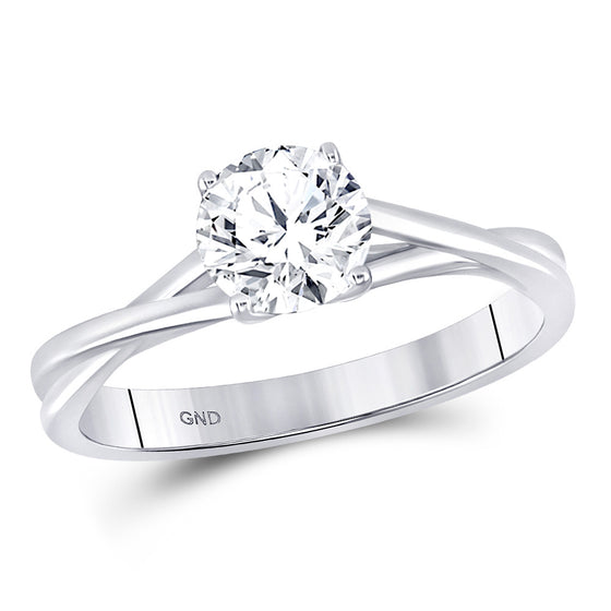14k White Gold Round Diamond Solitaire Bridal Wedding Engagement Ring 3/4 Cttw