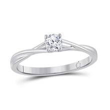  14k White Gold Round Diamond Solitaire Bridal Wedding Engagement Ring 1/4 Cttw