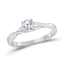  14k White Gold Round Diamond Solitaire Bridal Wedding Engagement Ring 1/2 Cttw