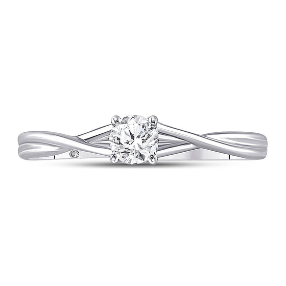 14k White Gold Womens Round Diamond Solitaire Bridal Wedding Engagement Ring 1/4 Cttw