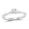 14k White Gold Womens Round Diamond Solitaire Bridal Wedding Engagement Ring 1/4 Cttw