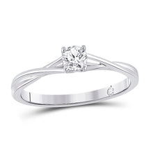  14k White Gold Womens Round Diamond Solitaire Bridal Wedding Engagement Ring 1/4 Cttw