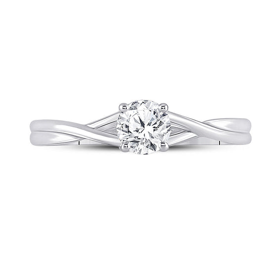 14k White Gold Womens Round Diamond Solitaire Bridal Wedding Engagement Ring 1/2 Cttw