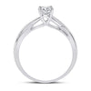 14k White Gold Womens Round Diamond Solitaire Bridal Wedding Engagement Ring 1/2 Cttw