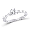 14k White Gold Womens Round Diamond Solitaire Bridal Wedding Engagement Ring 1/2 Cttw