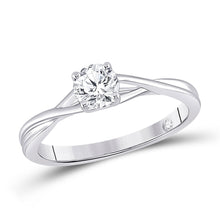  14k White Gold Womens Round Diamond Solitaire Bridal Wedding Engagement Ring 1/2 Cttw