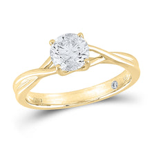  14k Yellow Gold Round Diamond Solitaire Bridal Wedding Engagement Ring 1 Cttw