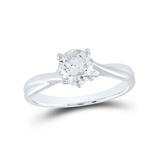  14k White Gold Round Diamond Solitaire Bridal Wedding Engagement Ring 1 Cttw