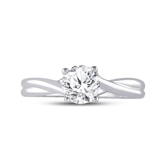 14k White Gold Womens Round Diamond Solitaire Bridal Wedding Engagement Ring 1 Cttw
