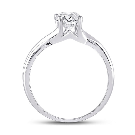 14k White Gold Womens Round Diamond Solitaire Bridal Wedding Engagement Ring 1 Cttw