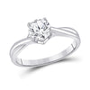 14k White Gold Womens Round Diamond Solitaire Bridal Wedding Engagement Ring 1 Cttw