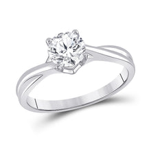  14k White Gold Womens Round Diamond Solitaire Bridal Wedding Engagement Ring 1 Cttw