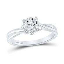  14k White Gold Round Diamond Solitaire Bridal Wedding Engagement Ring 1/2 Cttw
