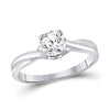 14k White Gold Womens Round Diamond Solitaire Bridal Wedding Engagement Ring 3/4 Cttw