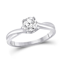  14k White Gold Womens Round Diamond Solitaire Bridal Wedding Engagement Ring 3/4 Cttw