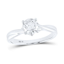  14k White Gold Round Diamond Solitaire Bridal Wedding Engagement Ring 1 Cttw