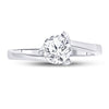 14k White Gold Womens Round Diamond Solitaire Bridal Wedding Engagement Ring 3/4 Cttw