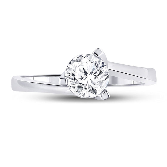 14k White Gold Womens Round Diamond Solitaire Bridal Wedding Engagement Ring 3/4 Cttw