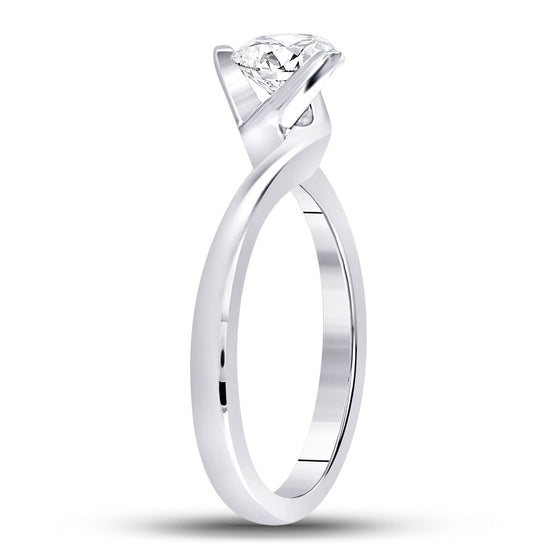 14k White Gold Womens Round Diamond Solitaire Bridal Wedding Engagement Ring 3/4 Cttw