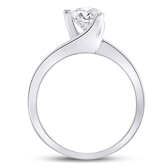 14k White Gold Womens Round Diamond Solitaire Bridal Wedding Engagement Ring 3/4 Cttw