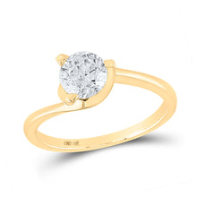  14k Yellow Gold Round Diamond Solitaire Bridal Wedding Engagement Ring 1 Cttw