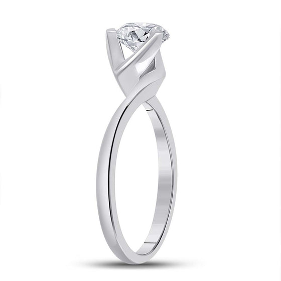 14k White Gold Round Diamond Solitaire Bridal Wedding Engagement Ring 1 Cttw