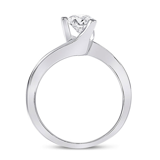 14k White Gold Womens Round Diamond Solitaire Bridal Wedding Engagement Ring 3/4 Cttw