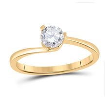  14k Yellow Gold Round Diamond Solitaire Bridal Wedding Engagement Ring 1/2 Cttw