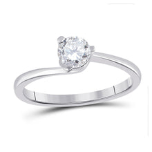  14k White Gold Round Diamond Solitaire Bridal Wedding Engagement Ring 1/2 Cttw