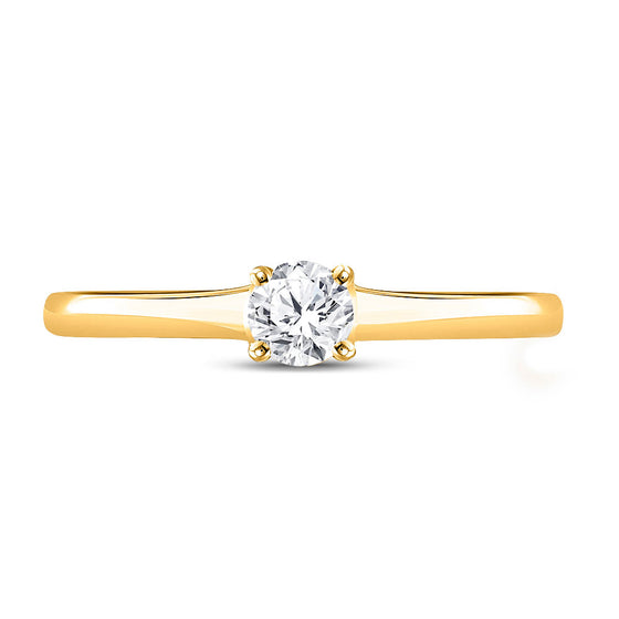 14k Yellow Gold Womens Round Diamond Solitaire Bridal Wedding Engagement Ring 1/4 Cttw