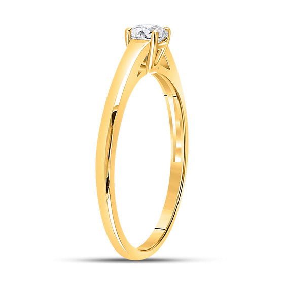 14k Yellow Gold Womens Round Diamond Solitaire Bridal Wedding Engagement Ring 1/4 Cttw