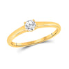 14k Yellow Gold Womens Round Diamond Solitaire Bridal Wedding Engagement Ring 1/4 Cttw