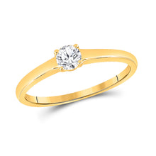  14k Yellow Gold Womens Round Diamond Solitaire Bridal Wedding Engagement Ring 1/4 Cttw