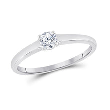  14k White Gold Round Diamond Solitaire Bridal Wedding Engagement Ring 1/4 Cttw