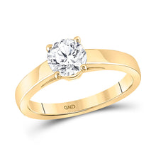  14k Yellow Gold Round Diamond Solitaire Bridal Wedding Engagement Ring 3/4 Cttw