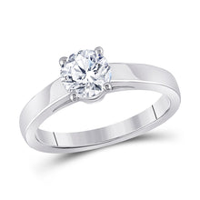 14k White Gold Round Diamond Solitaire Bridal Wedding Engagement Ring 3/4 Cttw