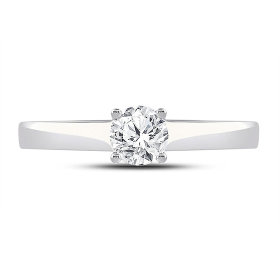 14k White Gold Womens Round Diamond Solitaire Bridal Wedding Engagement Ring 1/2 Cttw
