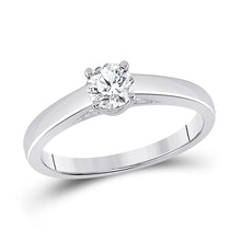  14k White Gold Womens Round Diamond Solitaire Bridal Wedding Engagement Ring 1/2 Cttw
