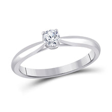  14k White Gold Round Diamond Solitaire Bridal Wedding Engagement Ring 1/4 Cttw