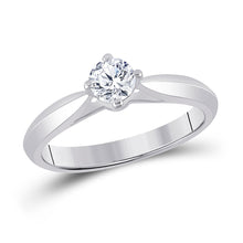  14k White Gold Round Diamond Solitaire Bridal Wedding Engagement Ring 1/2 Cttw