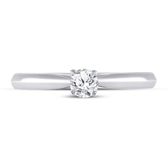 14k White Gold Womens Round Diamond Solitaire Bridal Wedding Engagement Ring 1/4 Cttw