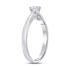 14k White Gold Womens Round Diamond Solitaire Bridal Wedding Engagement Ring 1/4 Cttw