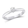 14k White Gold Womens Round Diamond Solitaire Bridal Wedding Engagement Ring 1/4 Cttw