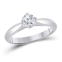  14k White Gold Round Diamond Solitaire Bridal Wedding Engagement Ring 1/2 Cttw