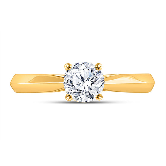 14k Yellow Gold Womens Round Diamond Solitaire Bridal Wedding Engagement Ring 3/4 Cttw