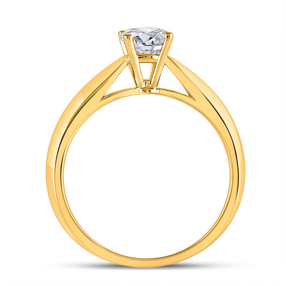 14k Yellow Gold Womens Round Diamond Solitaire Bridal Wedding Engagement Ring 3/4 Cttw