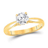 14k Yellow Gold Womens Round Diamond Solitaire Bridal Wedding Engagement Ring 3/4 Cttw